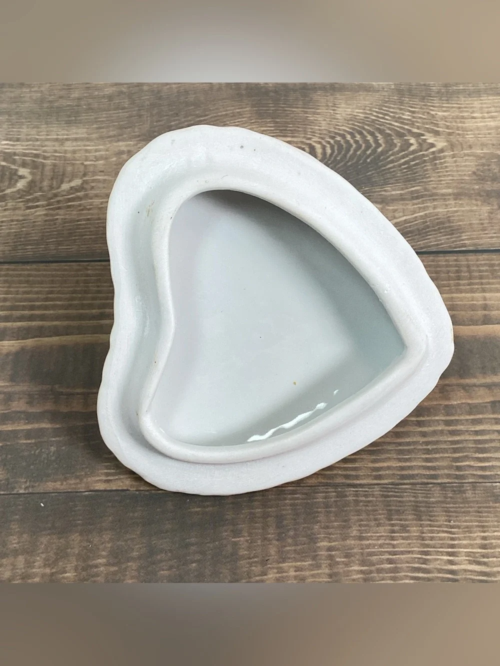 Ceramic Porcelain Heart Shaped Trinket Box With Rose Flower 3.25